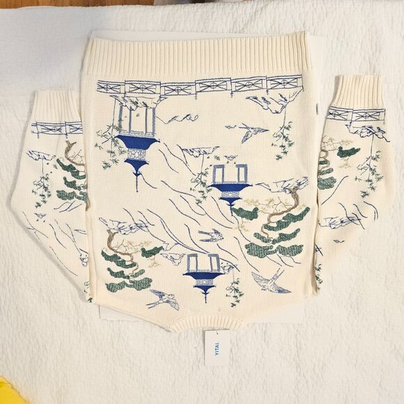 [NWT] YITAI Porcelain Garden Embroidery Sweater - Picture 5 of 11